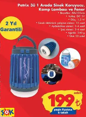 PETRİX 3Ü 1 ARADA SİNEK KORUYUCU, KAMP LAMBASI VE FENER PETRİX 3Ü 1 ARADA SİNEK KORUYUCU, KAMP LAMBASI VE FENER